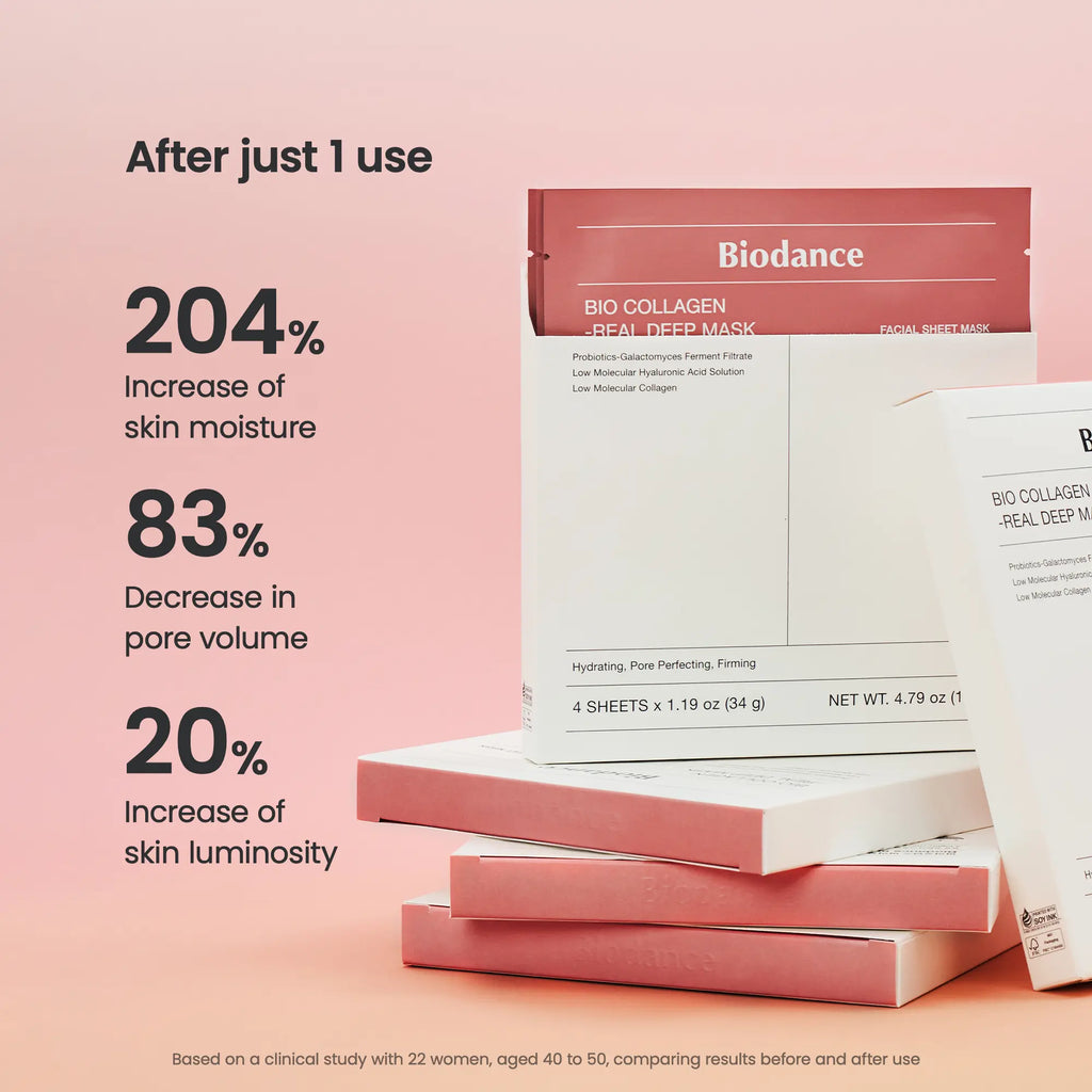 [Biodance Official] Collagen Hydrogel Facemask 16Ea (1 Box) | Pore Tightening, Firming, Glow, Glass Skin, K-Beauty Sleeping Mask, Korean Skincare, Collagen+Galactomyces, Collagen Mask Bulk