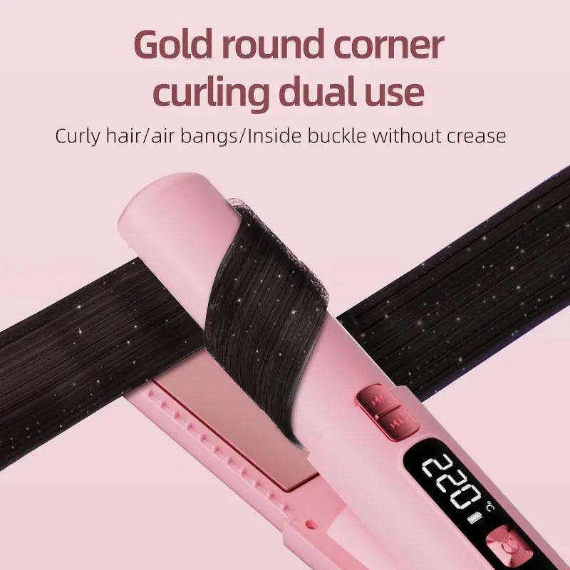 Wireless Hair Straightener, Cordless Straightener, Portable Hair Straightening Iron with Adjustable Temperature, Hair Styling Tool for Home & Travel